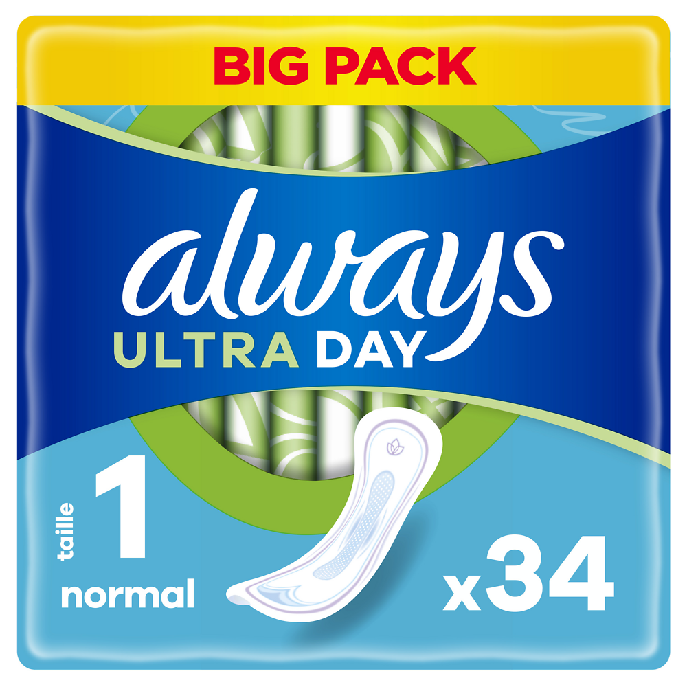 Serviettes hygiéniques ultra normal taille 1 ALWAYS x34