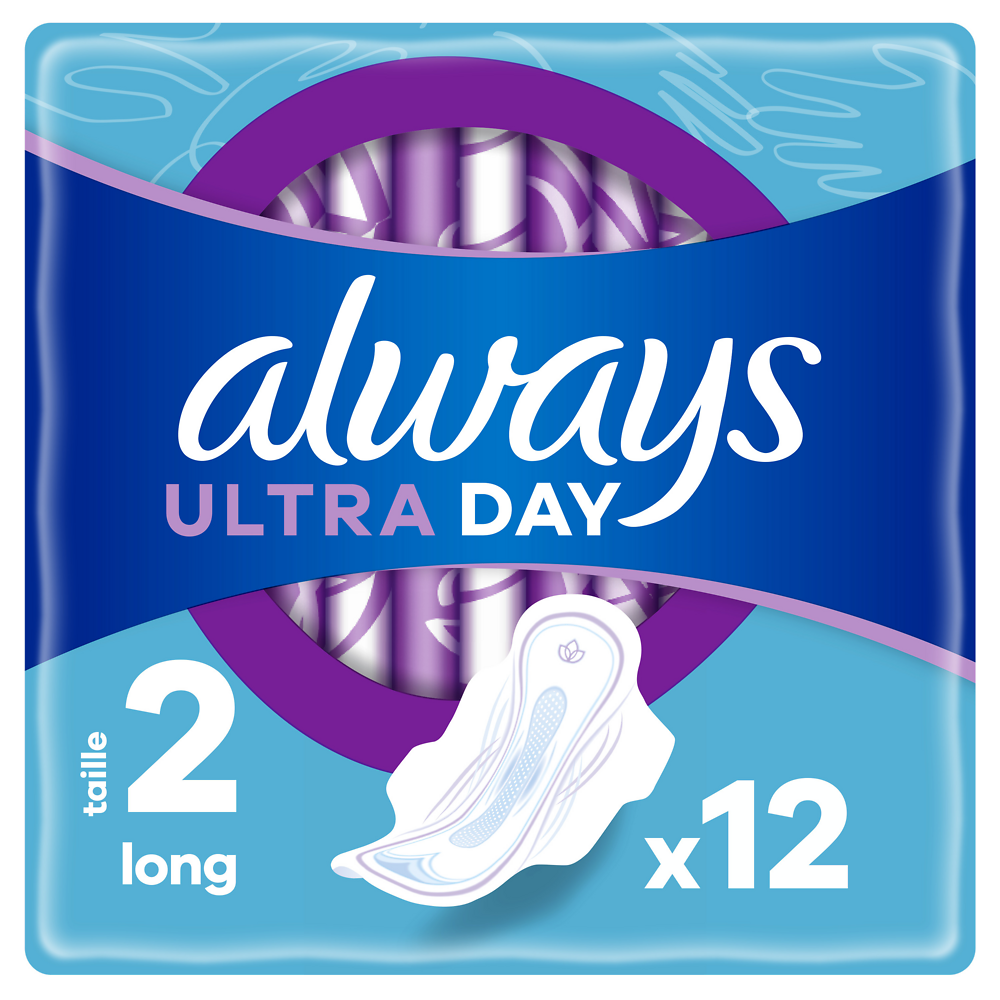 Serviettes ailettes long ultra jour ALWAYS taille 2 x12