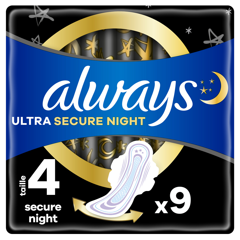 Serviettes ultra ailettes night ALWAYS taille 4 x9