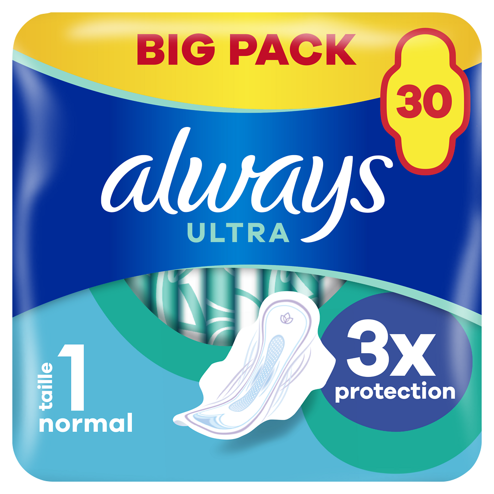 Serviettes ultra normal plus ALWAYS taille 1 ailettes x30