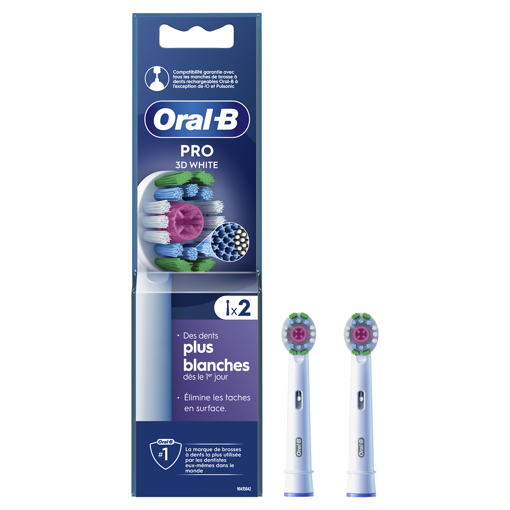 Brossettes pro 3D white pour brosses à dents ORAL-B 2unités