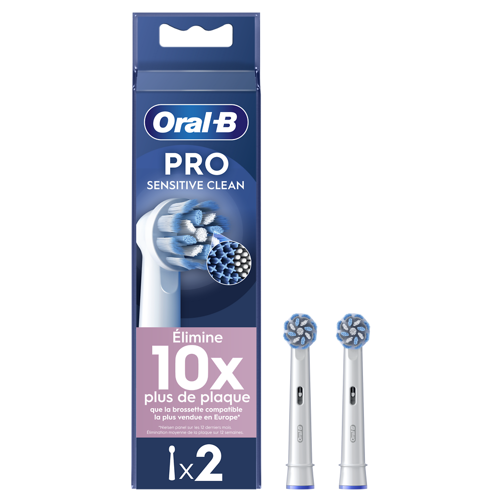 Brossettes pro sensitive clean pour brosse à dents ORAL-B 2unités