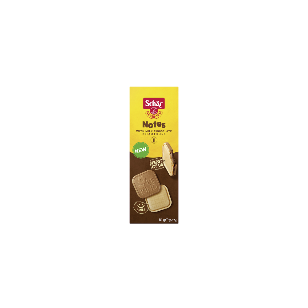 Biscuits sans gluten garnis chocolat au lait SCHAR, 81g