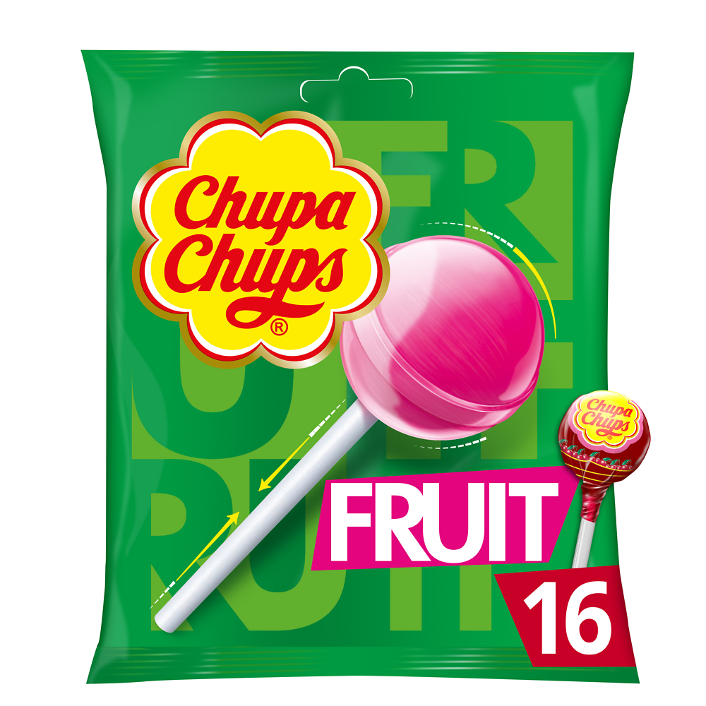 Sucettes aux goûts de fruits CHUPA CHUPS, 192g