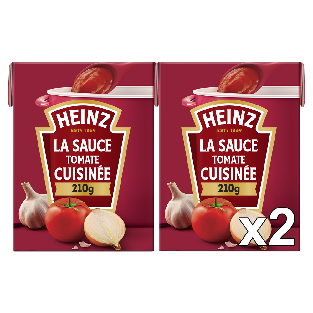 Sauce tomate cuisinée à l'ail et aux oignons HEINZ, 2x210g