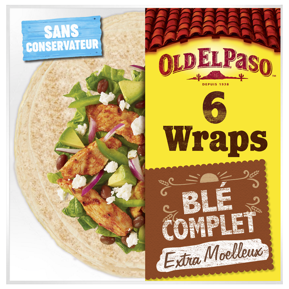 Wraps de blé complet x6 OLD EL PASO 350g