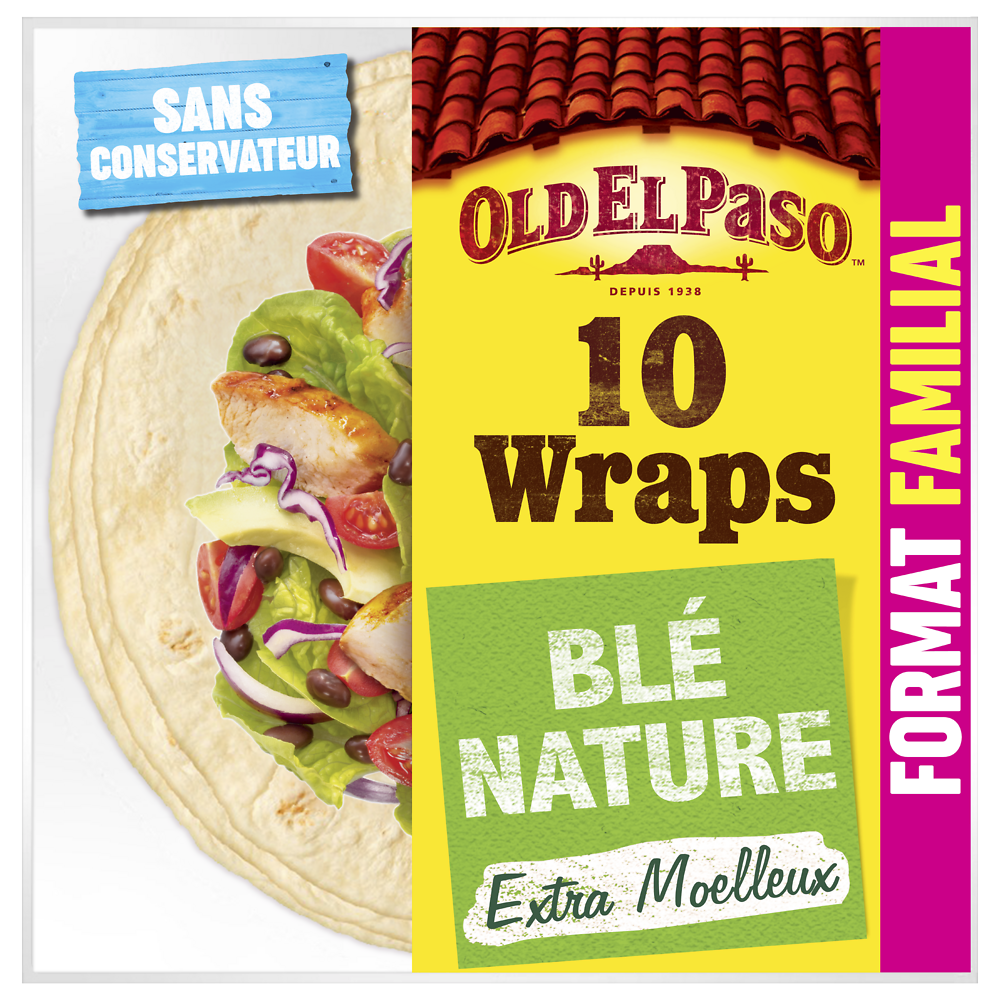 Wraps de blé nature format familial x10 OLD EL PASO 580g