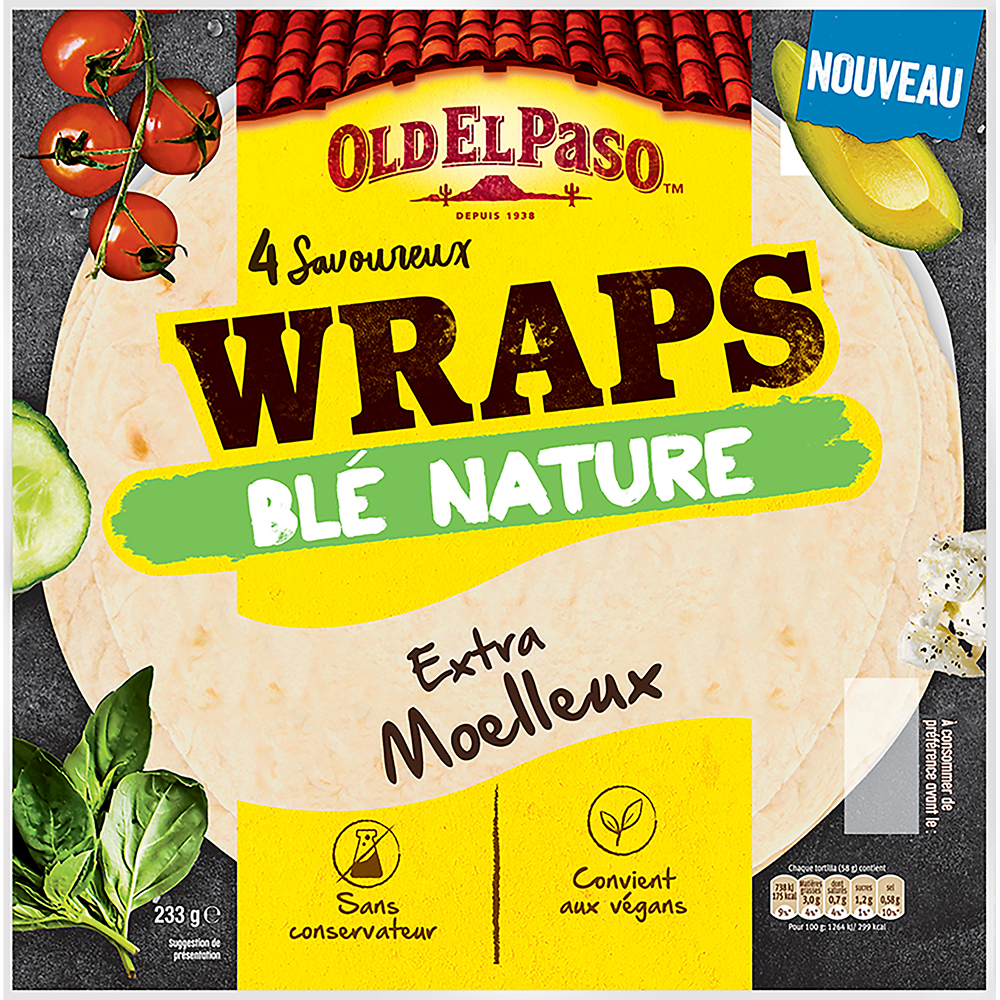 Wraps blé nature OLD EL PASO - x4 - 233g