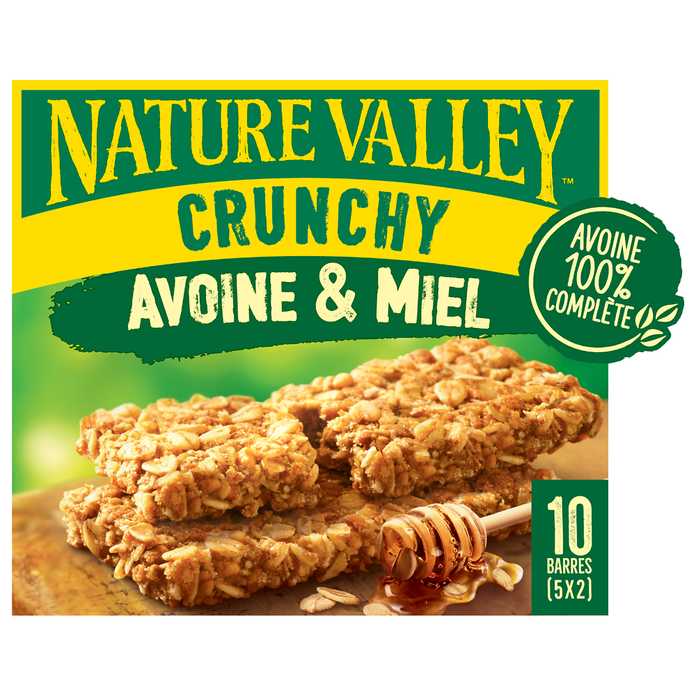 Barres céréales Crunchy avoine & miel NATURE VALLEY 5x42g