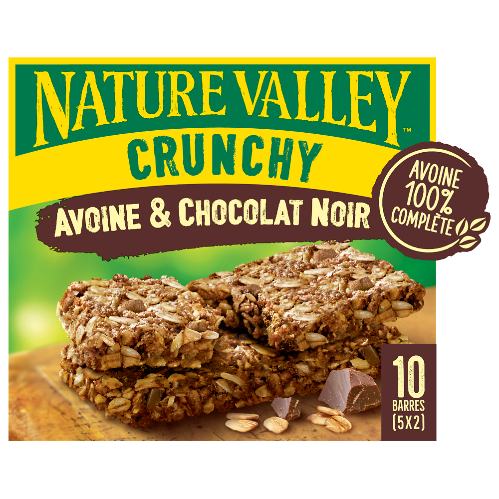 Barres céréales Crunchy avoine & chocolat NATURE VALLEY 5x42g