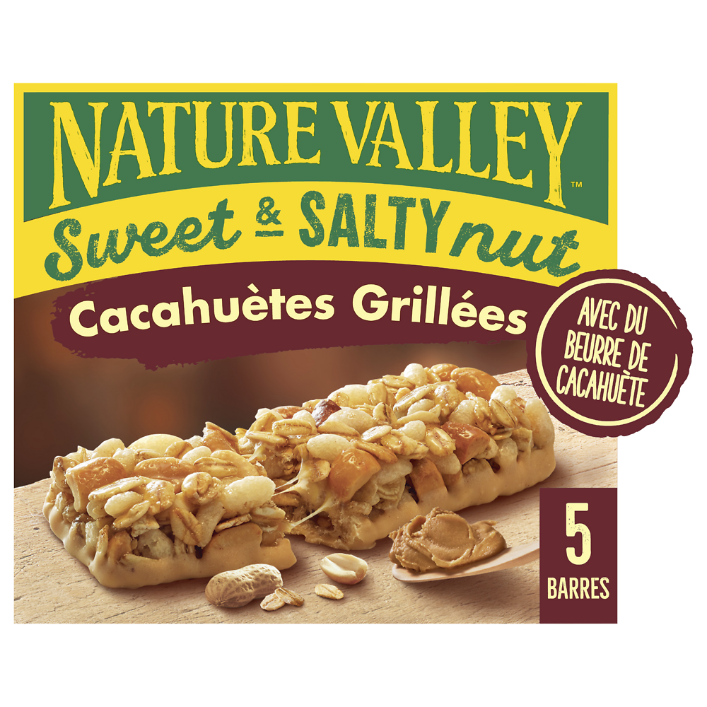 Barres céréales sweet & salty nut NATURE VALLEY, 5x30g, 150g