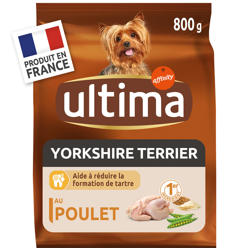 Croquettes pour chien Spécial Mini yorkshire au poulet et riz ULTIMA,800g