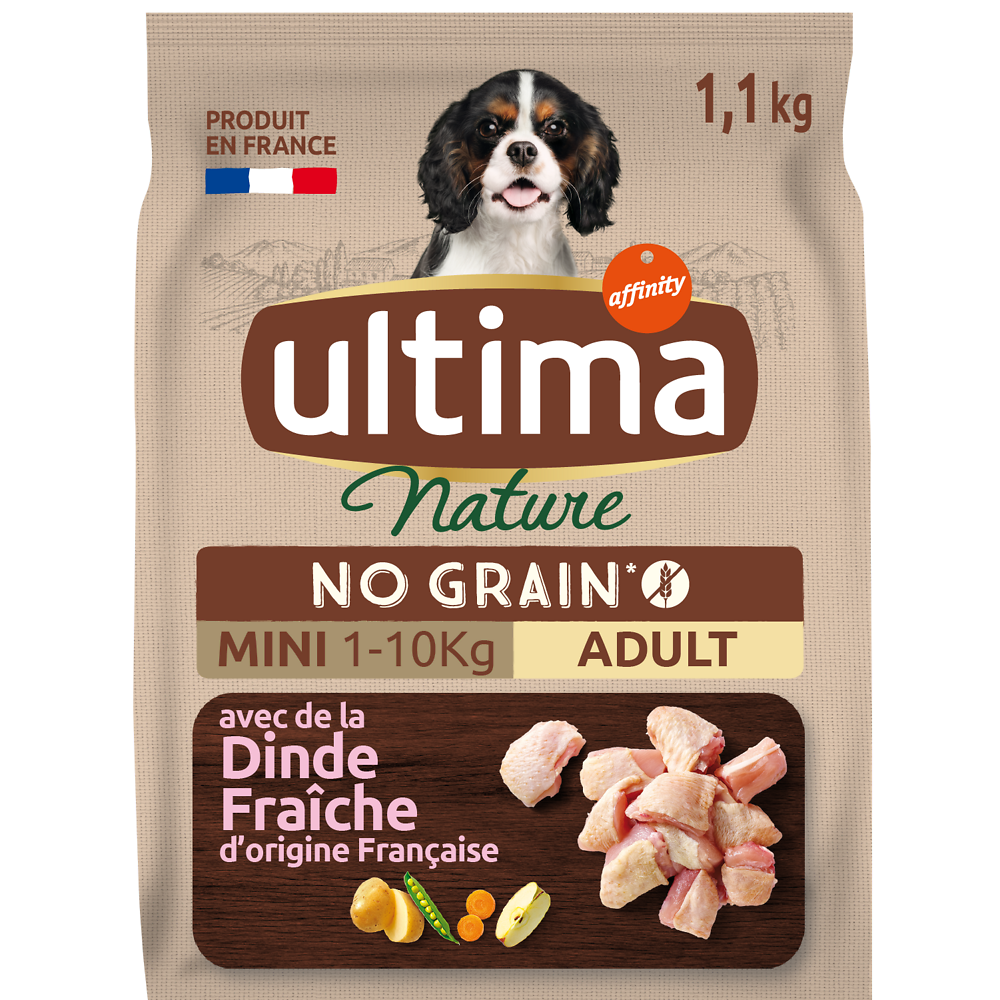 Croquettes pour chien mini sans céréales dinde ULTIMA NATURE 1,1kg