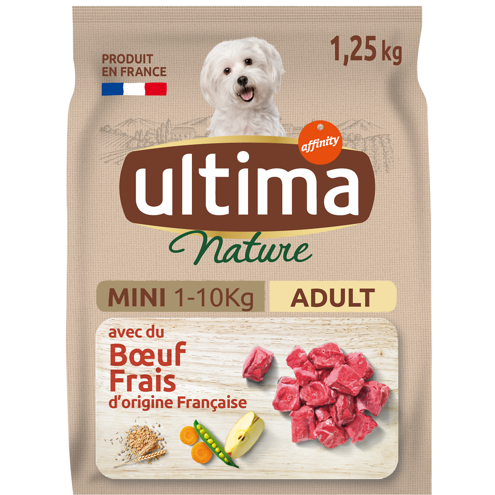 Croquettes pour Chien Mini Boeuf ULTIMA NATURE 1,25kg