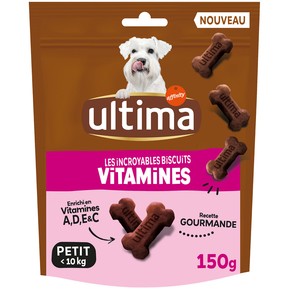 Friandises Biscuits Vitamines pour Petit Chien ULTIMA, 150g