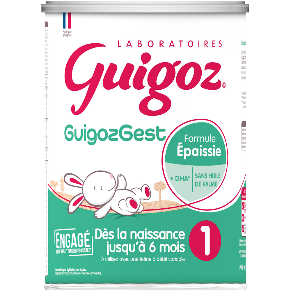 Lait infantile en poudre 1er âge 0-6M GUIGOZGEST - Boîte 830g