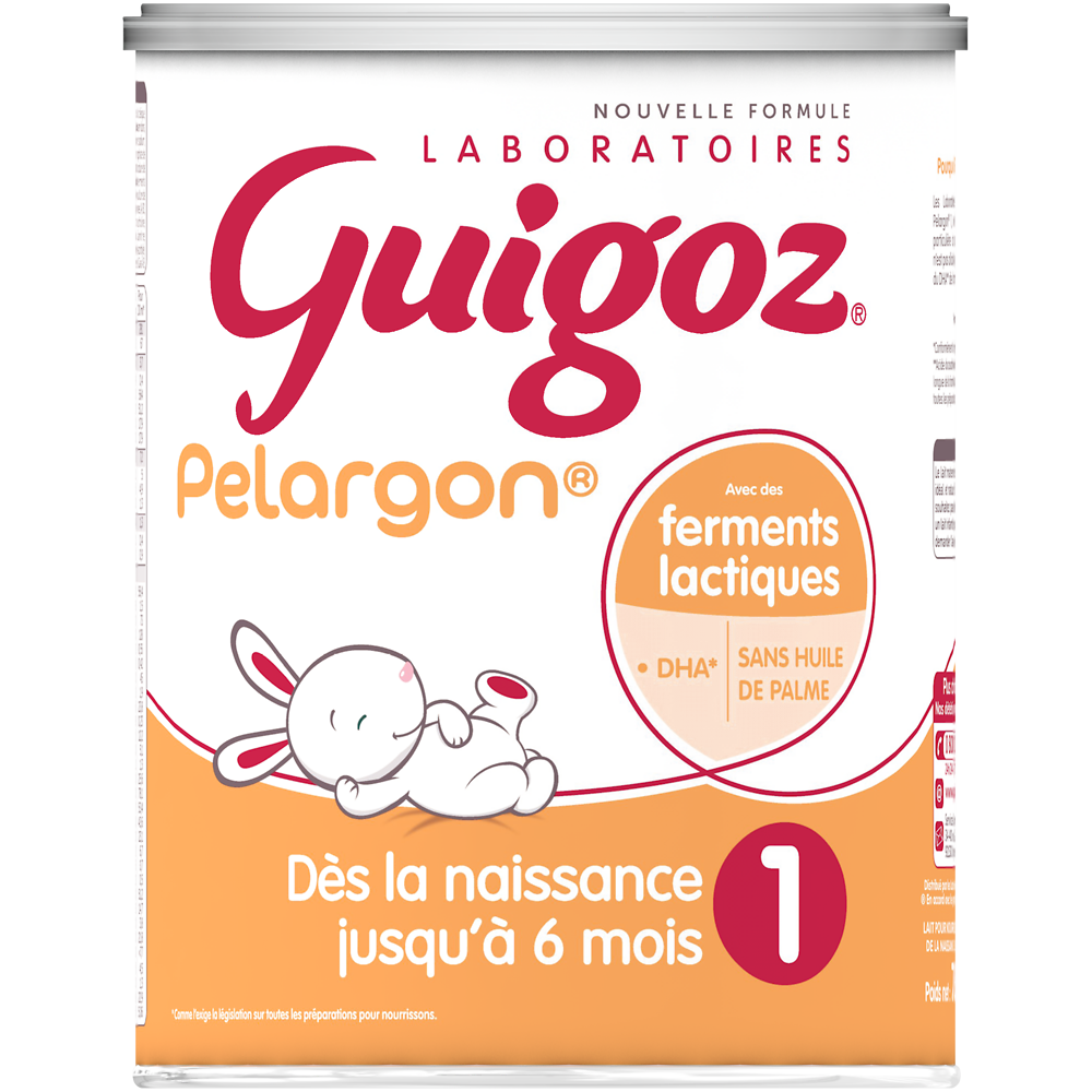 Lait infantile en poudre 1er âge 0-6M GUIGOZ PELARGON - Boîte 780g