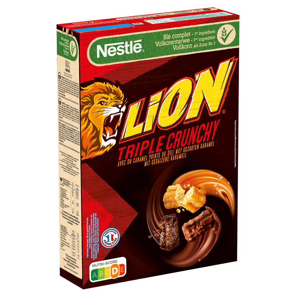 Céréales au chocolat et caramel LION TRIPLE CRUNCHY - 550g