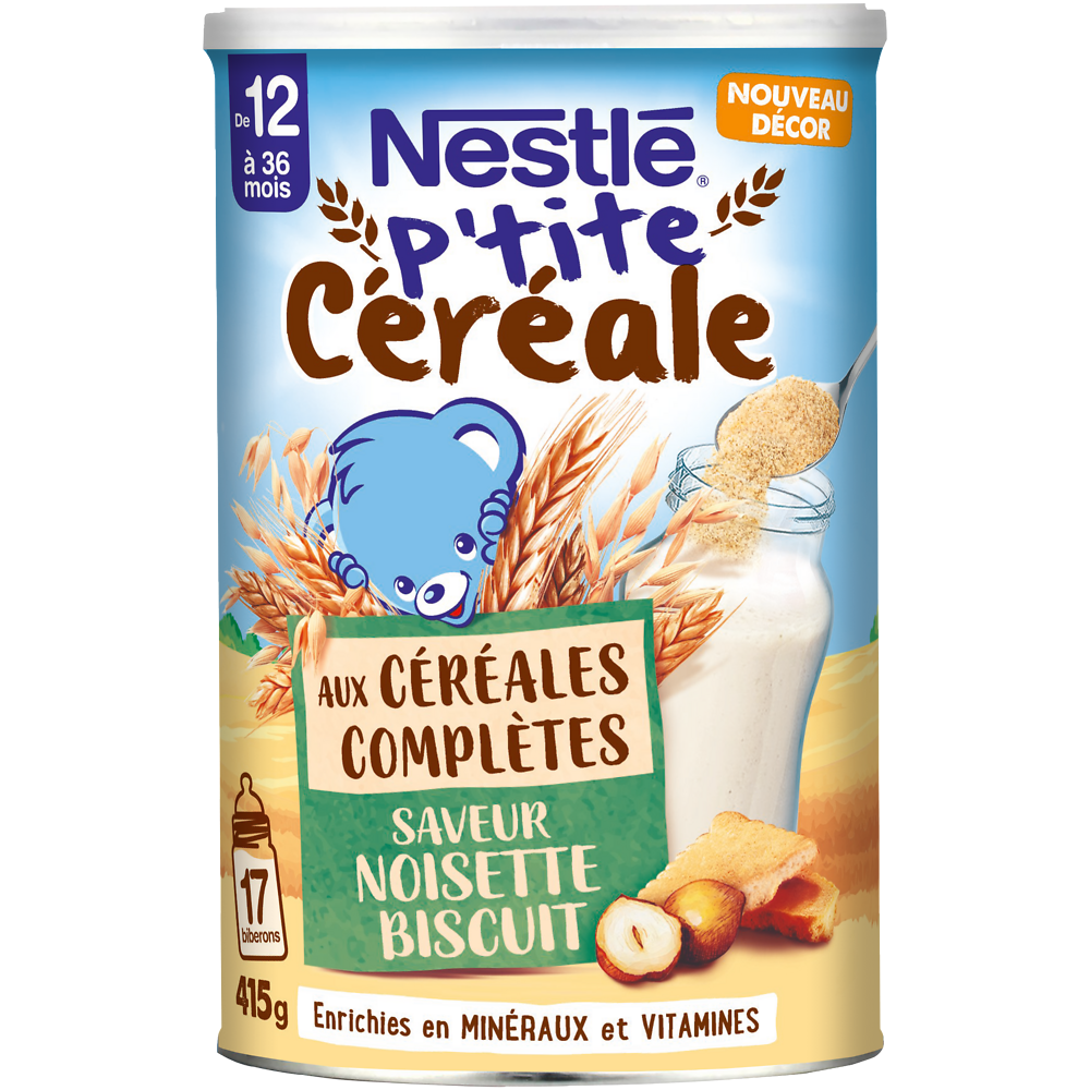 Céréales P'TITE CEREALE complètes noisette biscuit 12M+ NESTLE - 415g