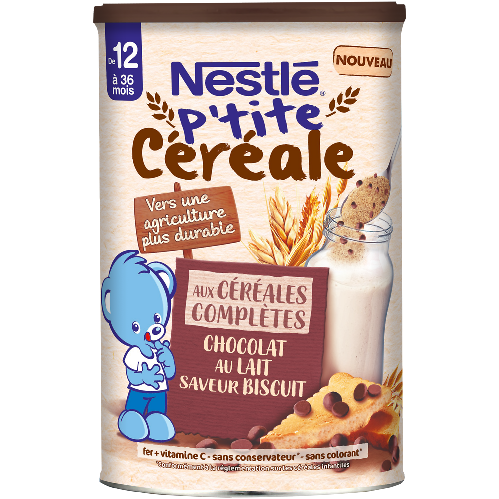 Céréales P'TITE CEREALE complètes chocolat biscuit 12M+ NESTLE - 415g