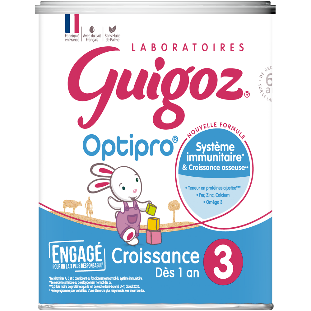 Lait croissance en poudre dès 12M GUIGOZ OPTIPRO - Boîte 830g