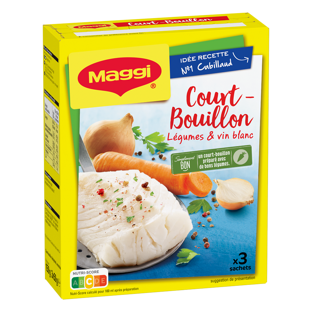 Court bouillon légumes et vin blanc Maggi - 150g - 3 sachets