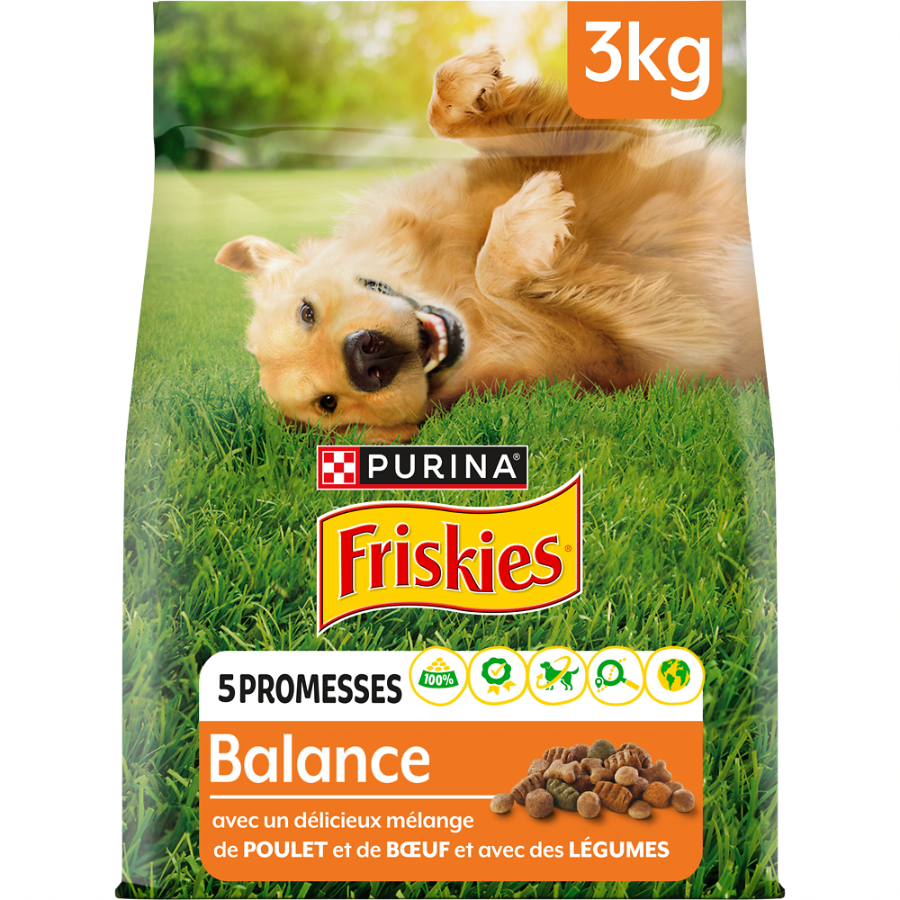 Croquettes pour chien adulte Balance Poulet et Boeuf FRISKIES - 3kg