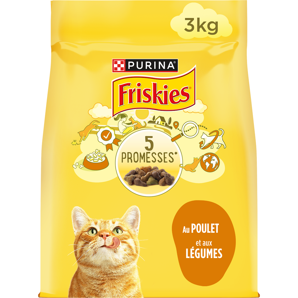 Croquettes pour chat adulte Poulet FRISKIES - 3kg