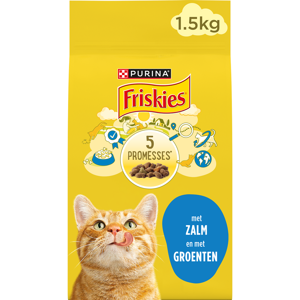 Croquettes pour chat adulte Saumon FRISKIES - 1,5kg