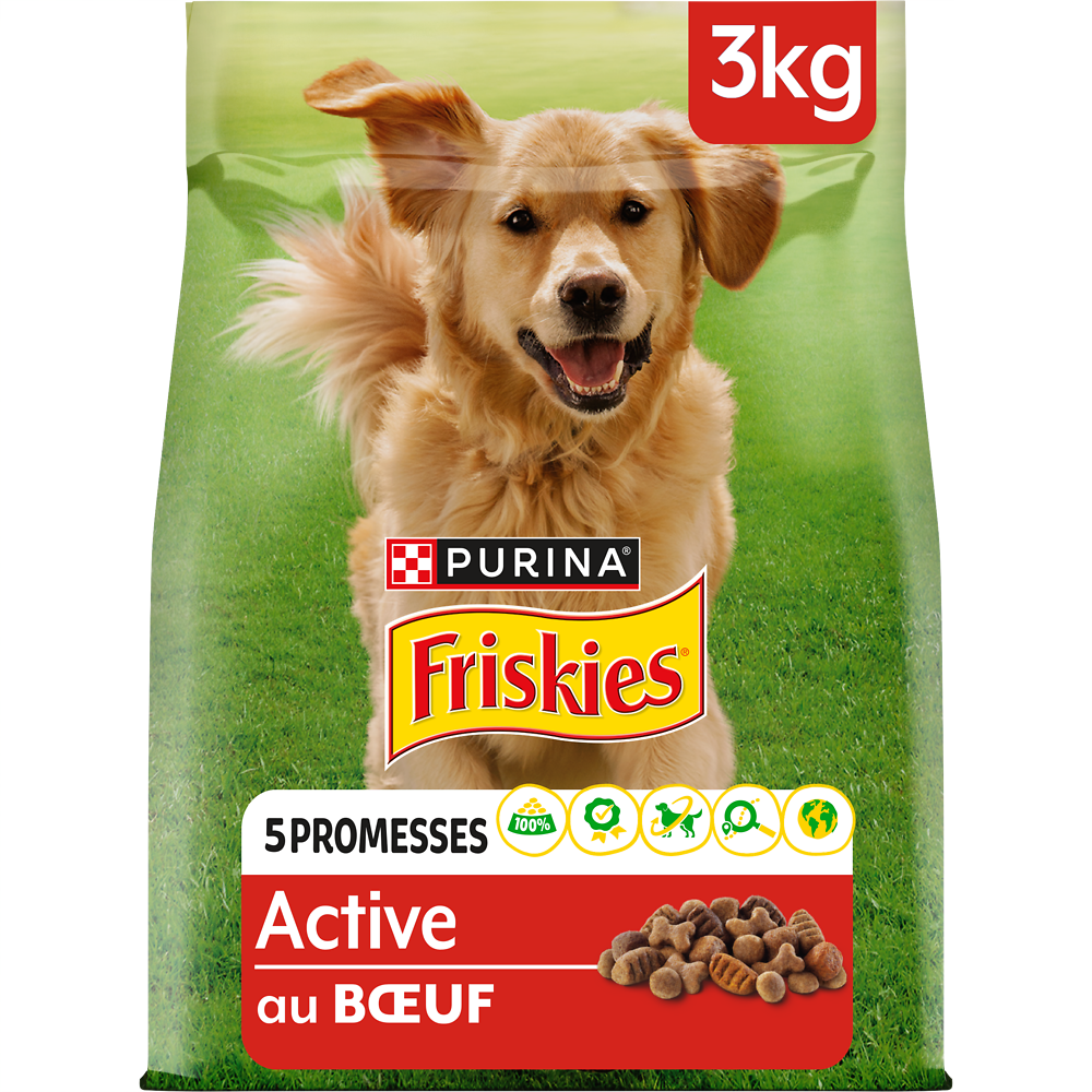 Croquettes pour chien adulte Active Boeuf FRISKIES - 3kg