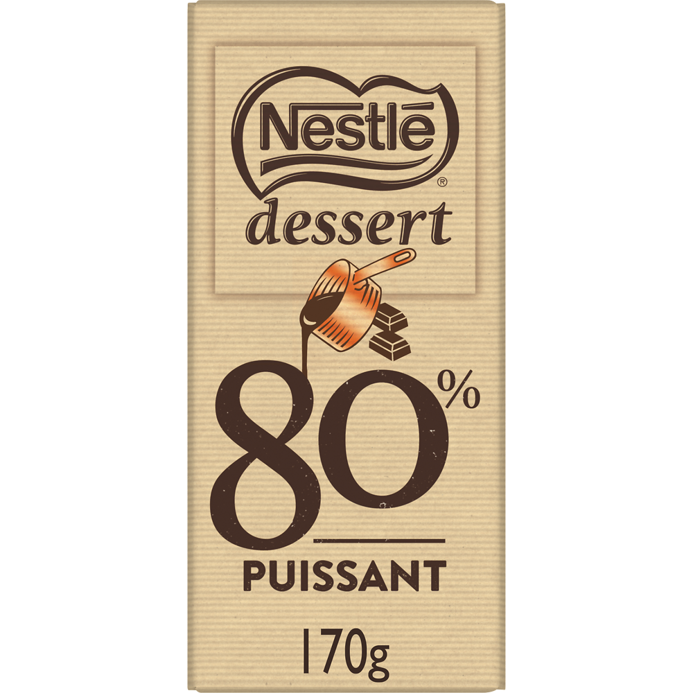 Chocolat noir 80% pâtissier NESTLE DESSERT - Tablette 170g