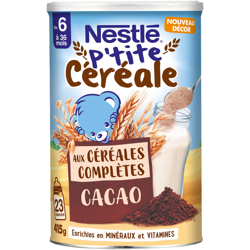 Céréales P'TITE CEREALE complètes cacao 6M+ NESTLE - 415g