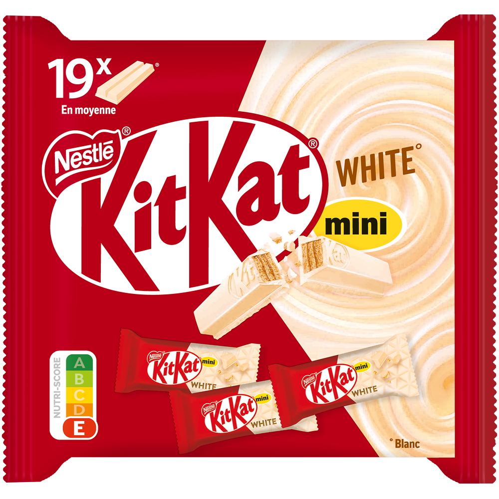 Barres de chocolat au lait enrobage blanc mini KITKAT - Sachet de 350g