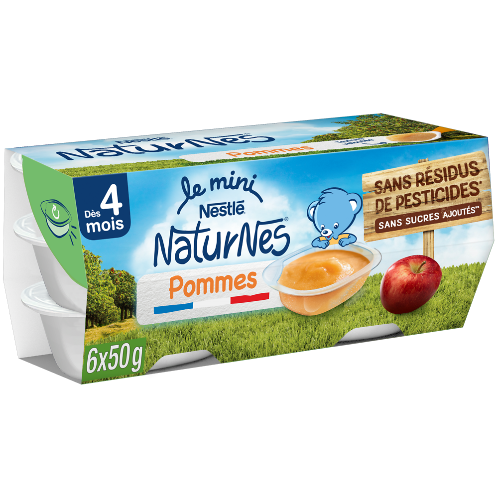 Purée de fruits Pommes 8M+ NATURNES MINI - 6x50g