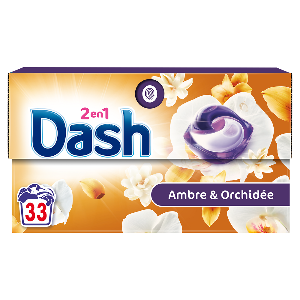 Lessive capsule all in 1 pods Ambre et Orchidee DASH, x33