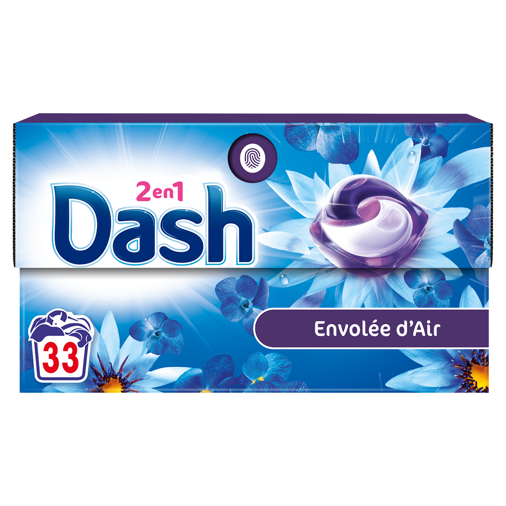 Lessive capsule All-in-1 Pods Envolée d'Air DASH, x33