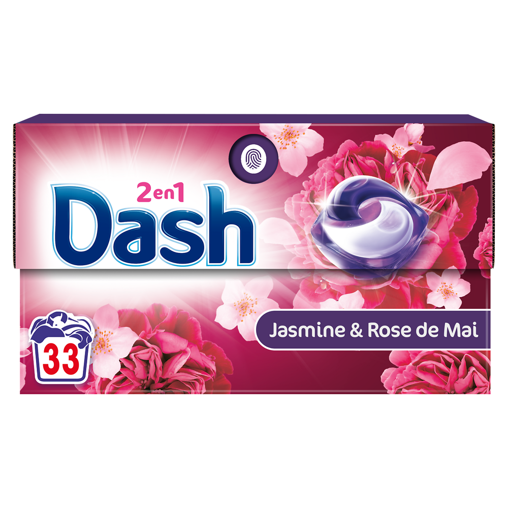 Lessive capsule all in 1 pods Jasmin et Rose de Mai DASH, 33D