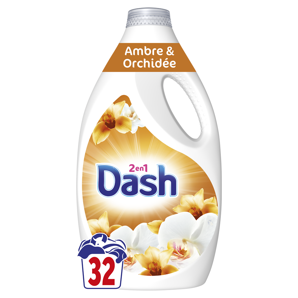 Lessive liquide Ambre et Orchidée DASH - x32