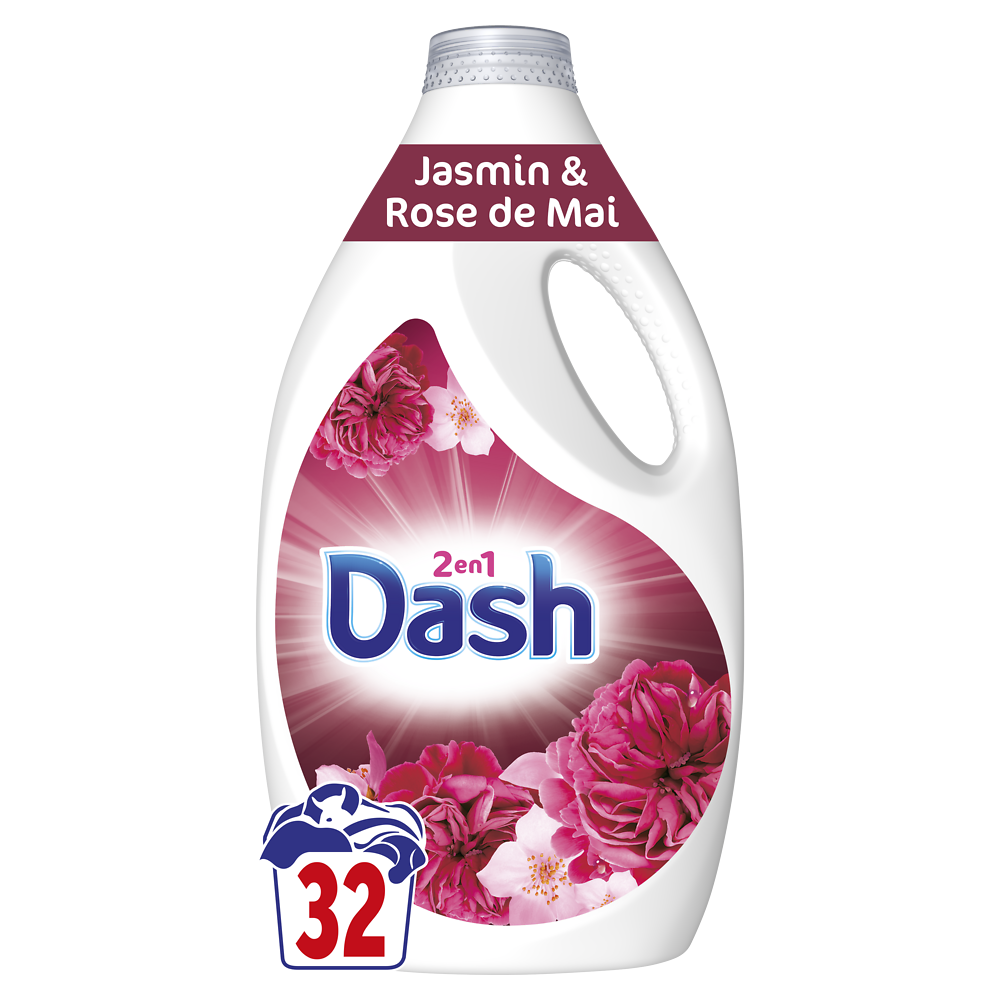 Lessive liquide jasmin et rose de mai DASH - x32