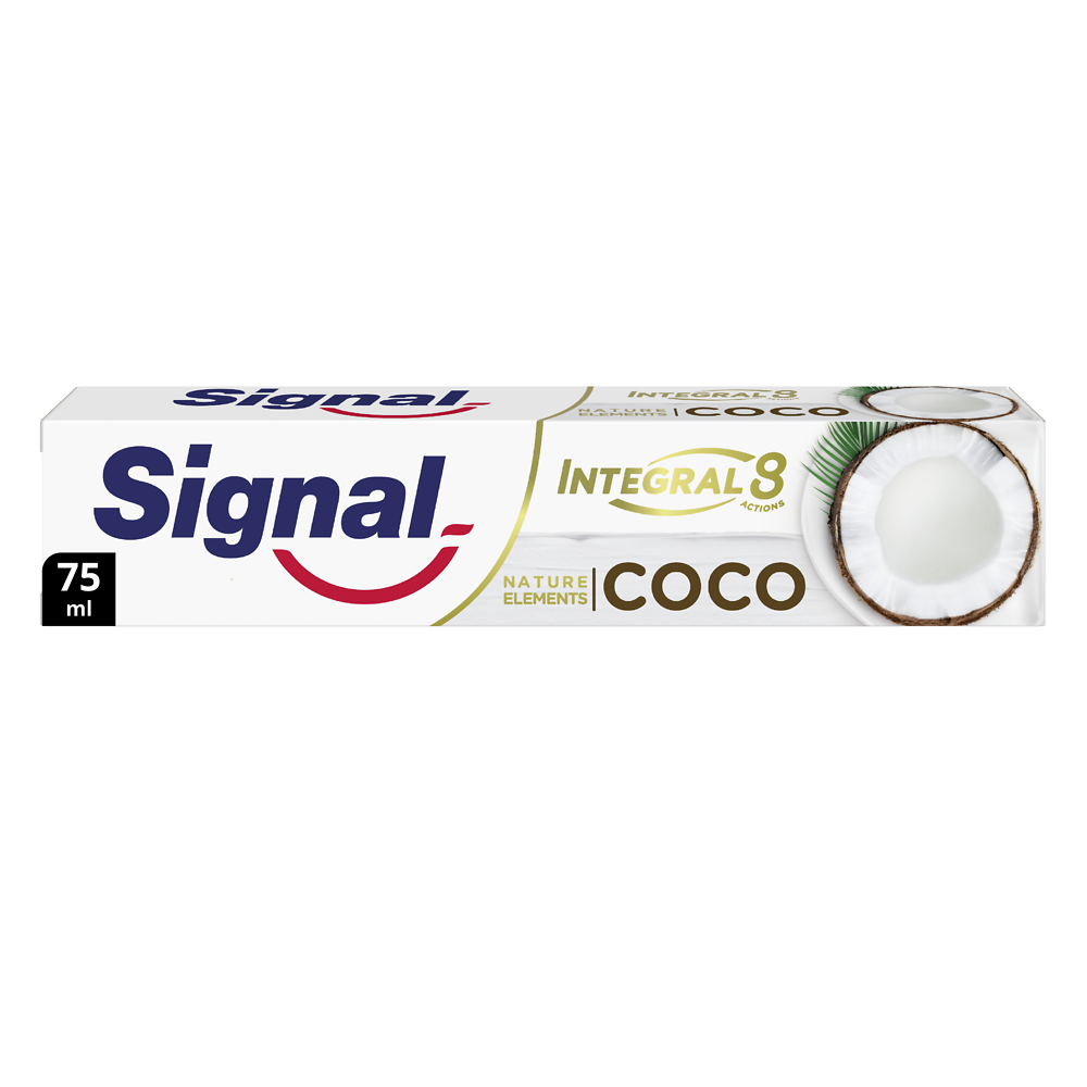 Dentifrice intégral 8 coco blancheur SIGNAL, tube de 75ml