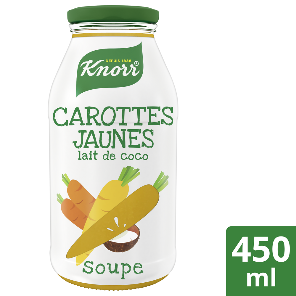 Soupe de carottes jaunes et lait de coco KNORR, 450ml