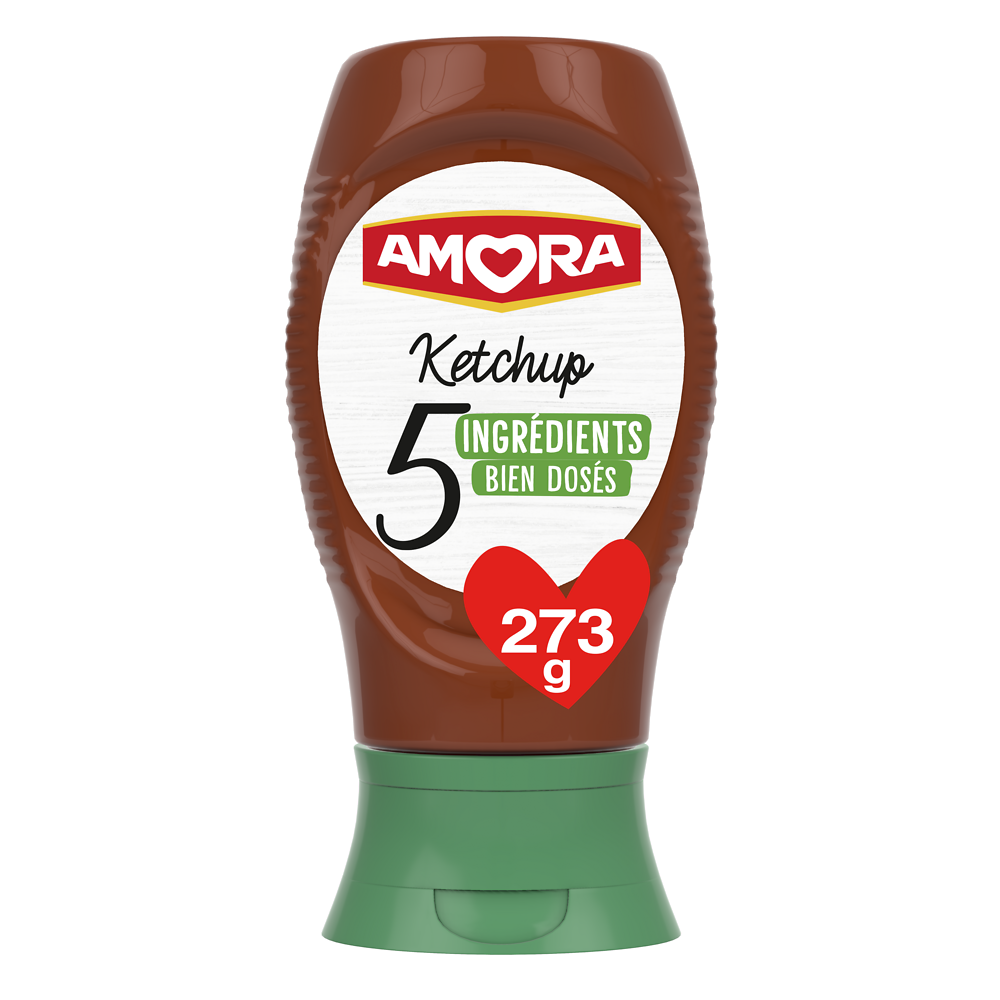 AMORA Ketchup 5 Ingrédients flacon Souple 273g