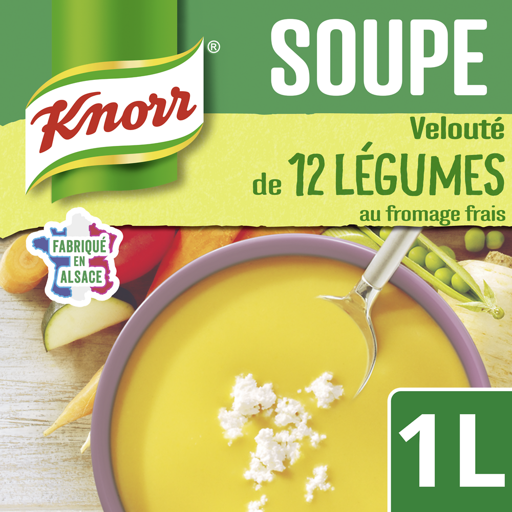 Soupe velouté de 12 légumes au fromage frais KNORR, 1l