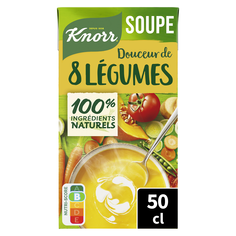 Soupe Douceur 8 légumes KNORR, brique de 500ml