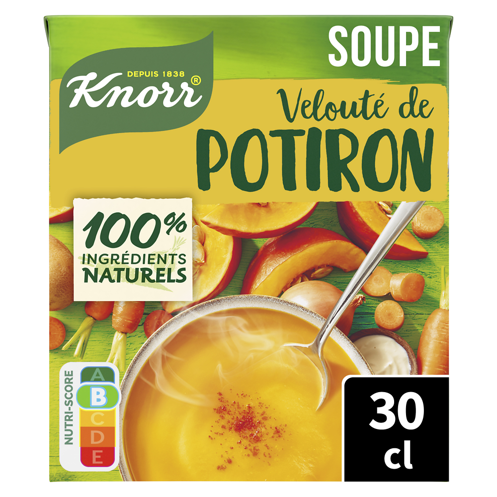 Ma soupe du jour velouté de potiron KNORR, brique de 300ml