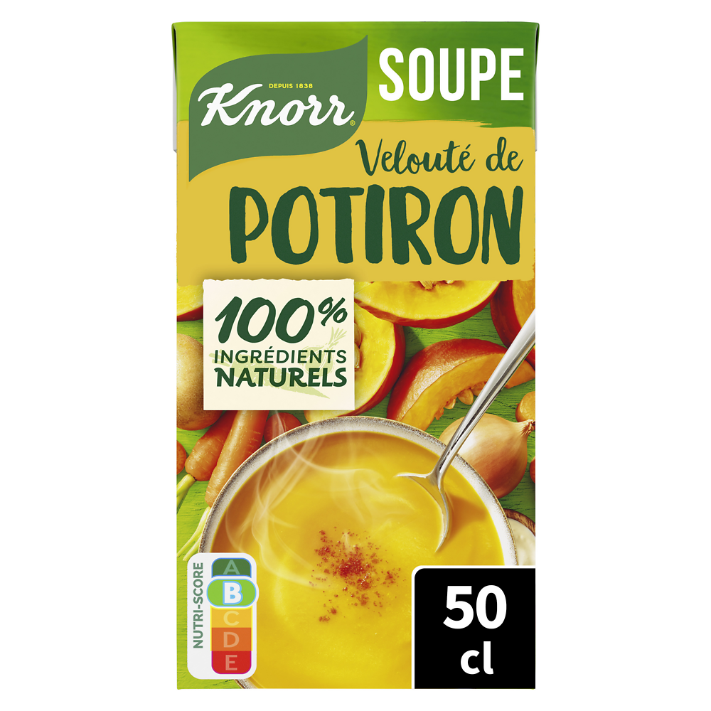 Velouté de potiron à la créme fraiche KNORR, brique de 50cl