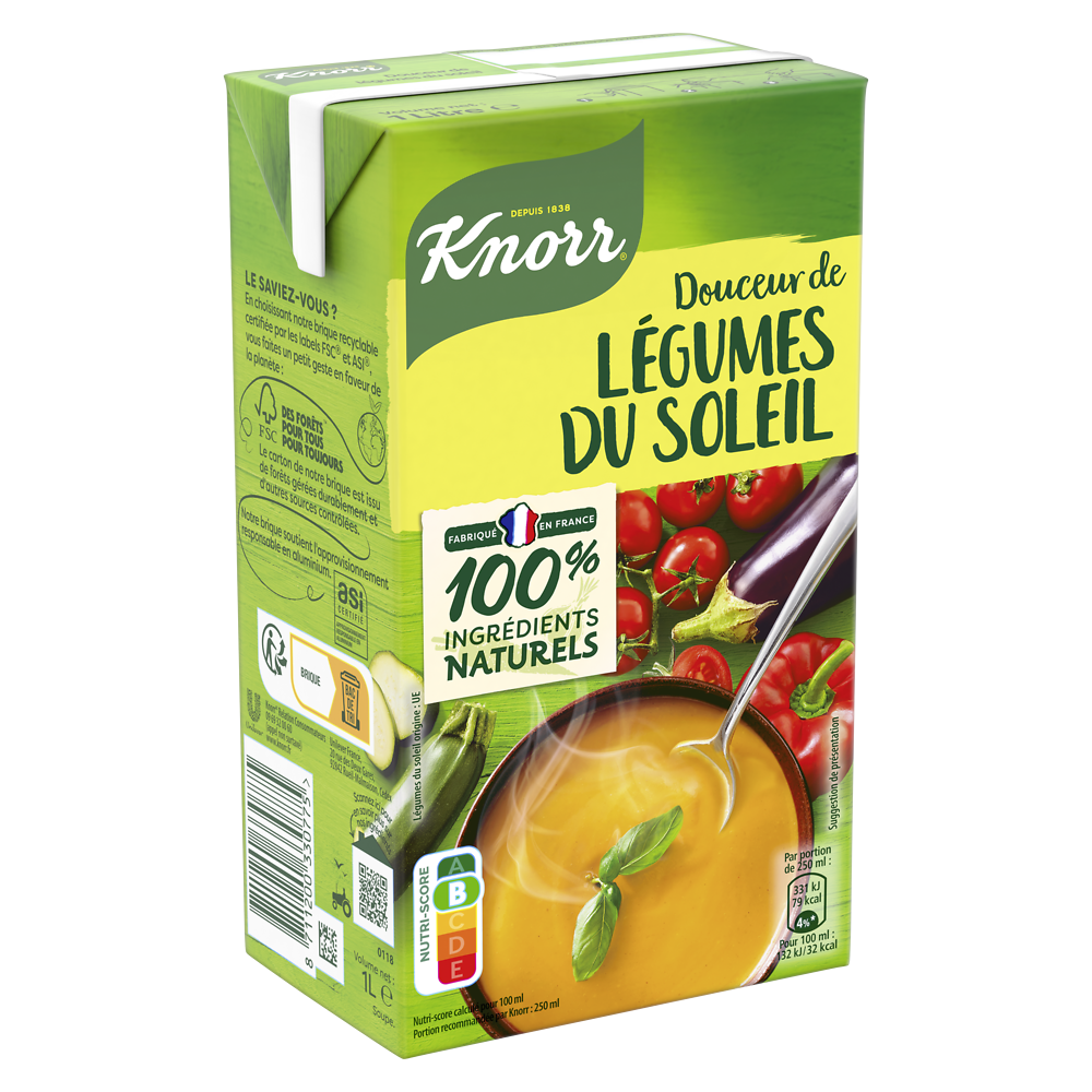 Soupe Douceur légumes du soleil KNORR, 1l