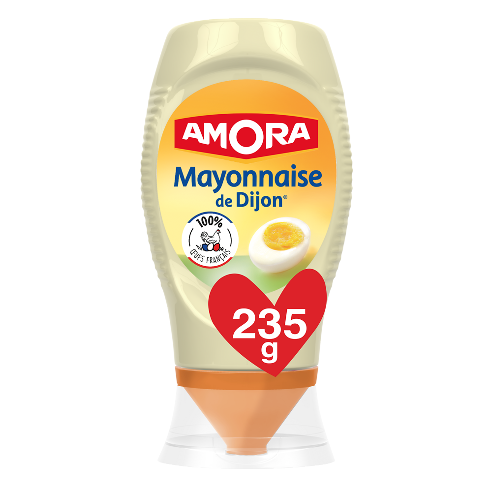 Mayonnaise nature sans conservateur AMORA, flacon souple de 235g