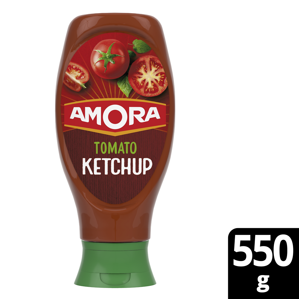 Ketchup nature AMORA, flacon souple top down de 550g