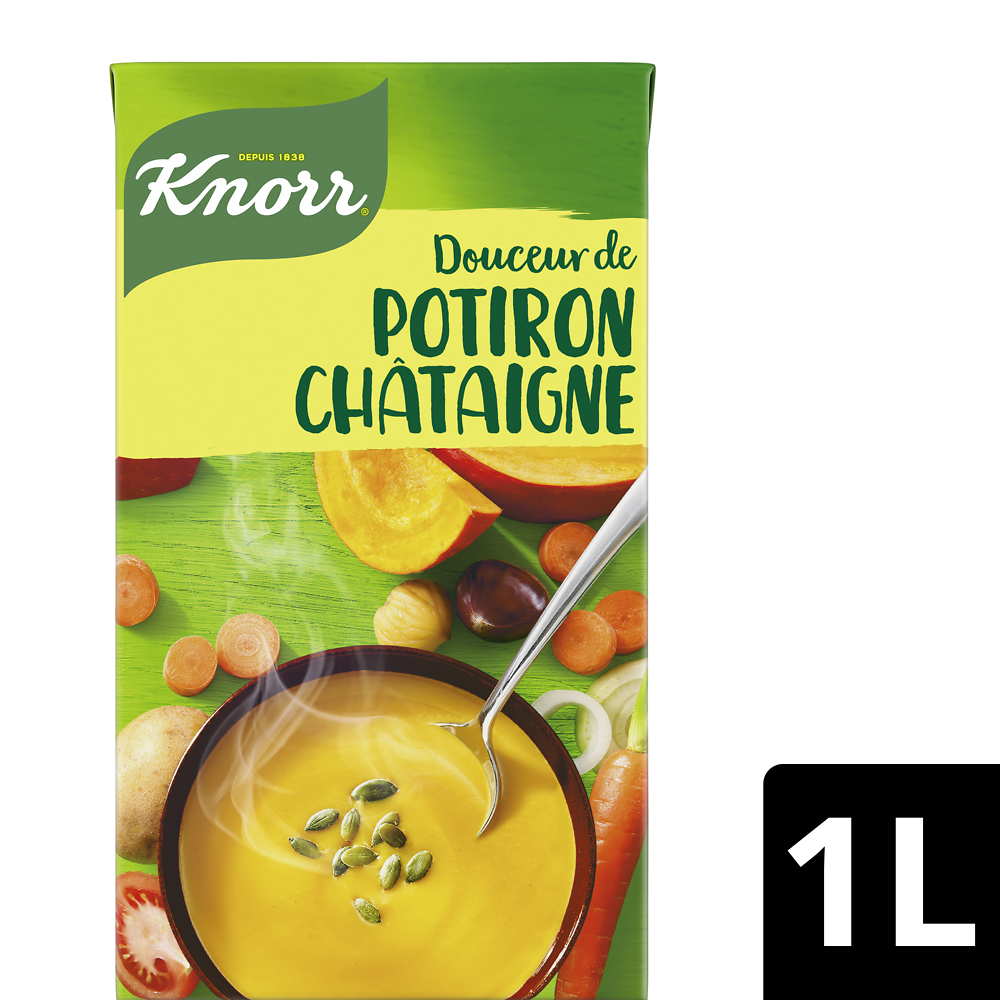 Soupe Douceur de potiron châtaigne KNORR, brique de 1 litre